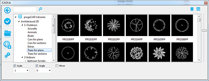 architectural blocks trees library